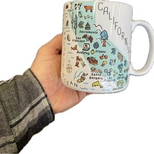 Over sized California Map Ceramic Mug